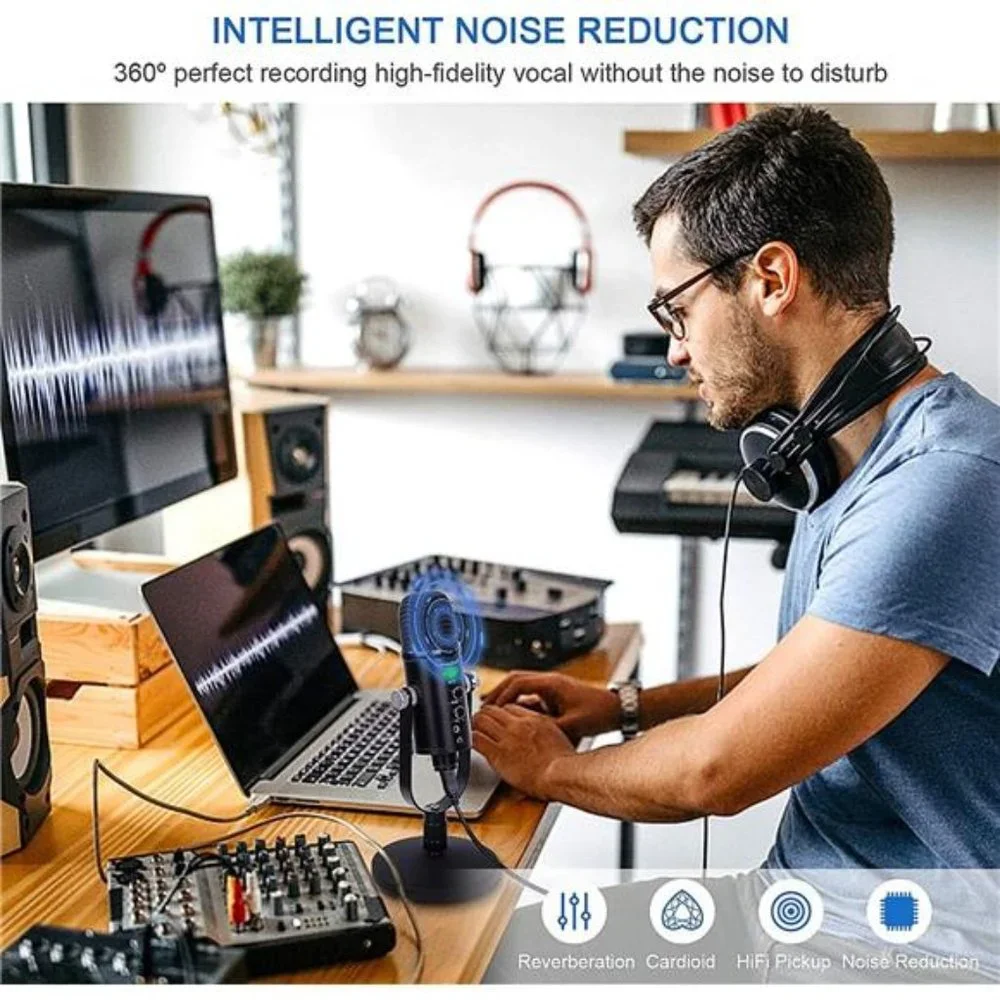 Microphone for Podcast, USB Microphone Kit for Phone, PC/Micro/Mac/Android